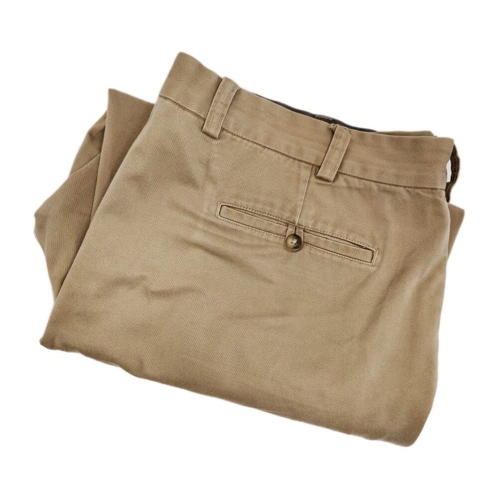 Oak Hill Pants Men's 46x32‎ Brown Khakis Chinos Slacks Straight 100% Cotton